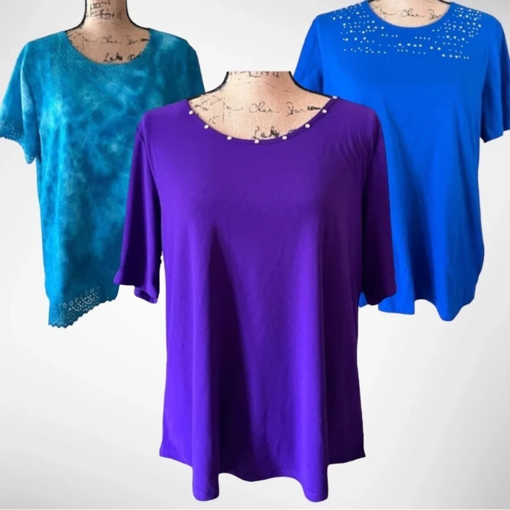 3 Plus Size Women's Tops, 89th and Madison, BonWorth, Kate Park | PL and PXL‎